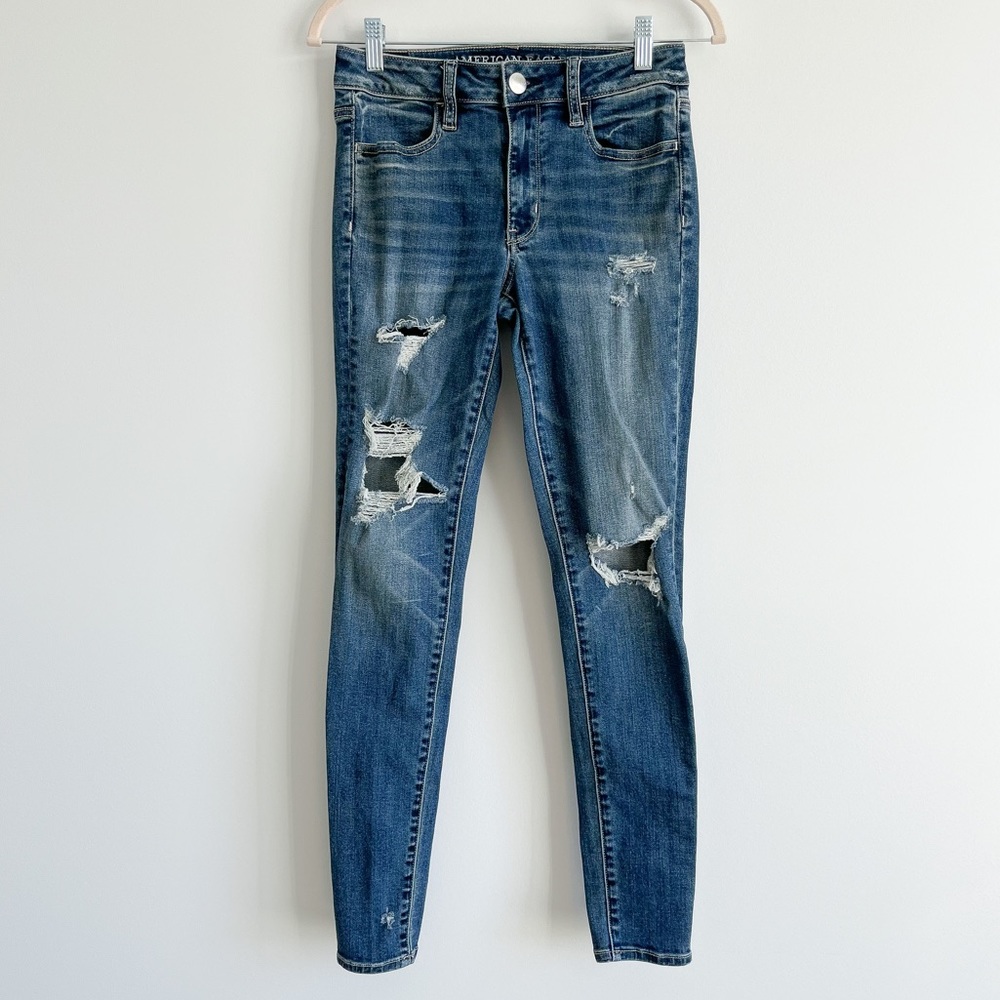 American Eagle Distressed Hi-Rise Jeggings Jeans